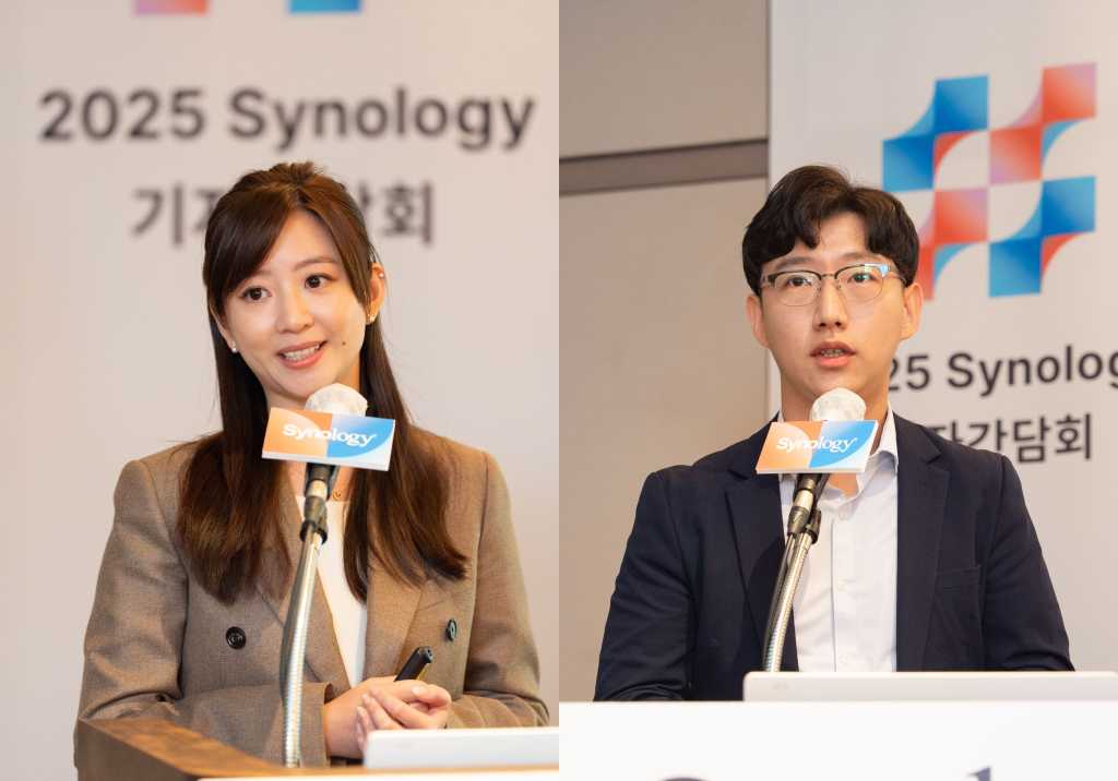 조앤 윙 시놀로지 국제사업 총괄과 이근녕 시놀로지 세일즈 매니저 Synology